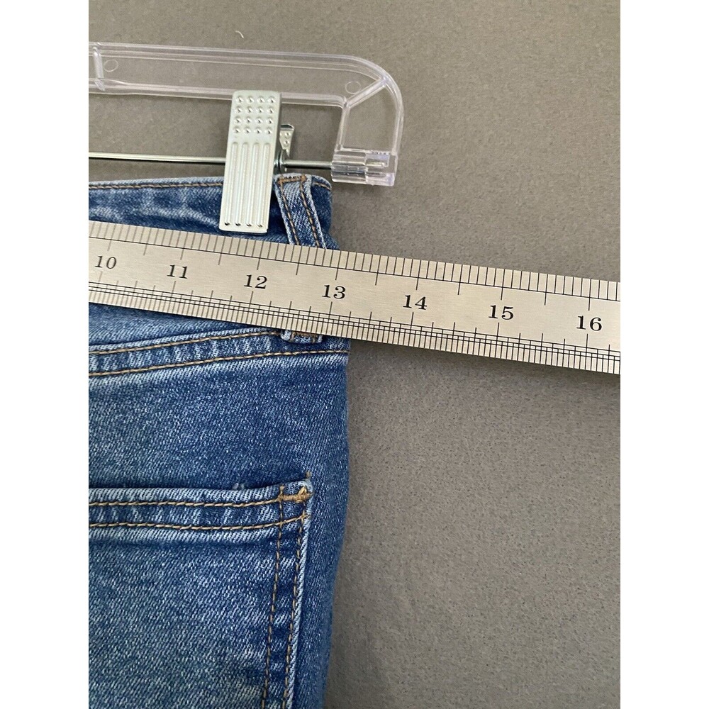 FASHION NOVA Jeans Womens 3 26 x 31 Blue‎ High Rise Straight Distress Raw Hem - Picture 14 of 14